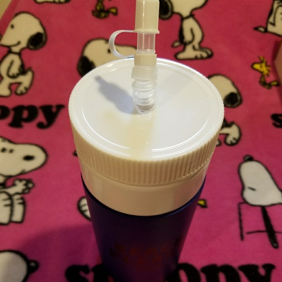 Victoria’s Secret Pink Navy Retro Graphic Beach Please Palm Trees Water Bottle - Picture 6 of 7